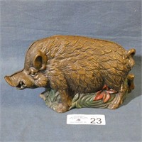 Cast Iron Boar Bank