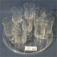 Plastic Serving Tray with Glass Mugs