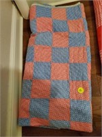 PINK AND BLUE BLOCK QUILT