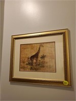 GOLD FRAME GIRAFFE PICTURE