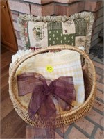 BASKET OF PILLOW AND BLANKET