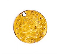 Coin 1872 ¼ Dollar California Fractional Gold
