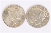 Coin (2) Peace Silver Dollars 1935  Key Dates
