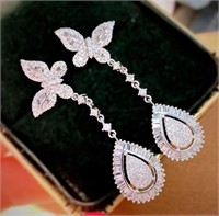 1ct natural diamond butterfly earrings in 18k gold