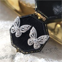 Natural diamond butterfly earrings in 18k gold