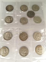 (13)  Half Dollars - (10) Franklin's & (3)