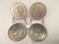 (4) Eisenhower Dollars - 1971, 1972, 1974, 1976