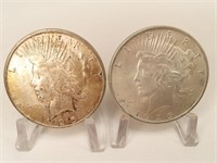 (2) 1925 Peace Dollars-(1) S