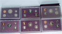 (6) US Proof Sets - 1984, 1985, 1988, 1989, 1990,