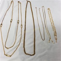 (5) Goldtone Necklaces
