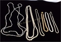 (6) Unmarked Pearl Necklaces