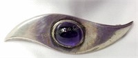 Sterling Danmark 792 Pin w/Purple Stone