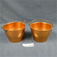 Pair of Small Copper Kettles