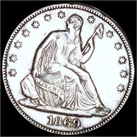 1869 Seated Half Dollar CLOSELY UNCIRCULATED