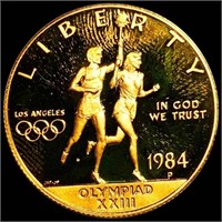 1984-P $10 Olympic Gold Coin GEM PROOF