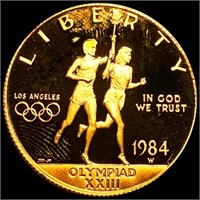 1984-W $10 Olympic Gold Coin GEM PROOF
