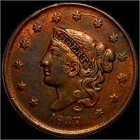 1837 Coronet Head Large Cent XF