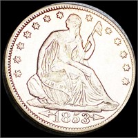 1853 Seated Half Dollar ABOUT UNCIRCULATED