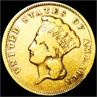 1874 $3 Gold Piece NICELY CIRCULATED