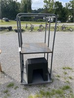 GREY CART WITH STEP STOOL