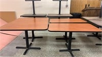 4 Wooden table with metal bases 48inches x 28