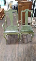 2 Green Dining Chairs