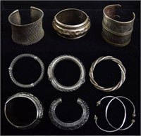 Grouping of Silver Bracelets