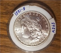 1881-S Silver Morgan Dollar, MS65