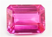 21.50ct Emerald Cut Pink Natural Ruby GGL