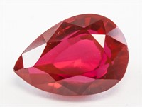 22.65ct Pear Cut Red Natural Ruby GGL