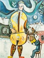 Russian-French Oil on Canvas Signed Chagall
