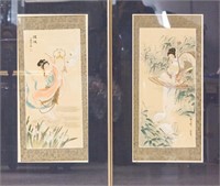 Pair of Framed Chinese Watercolor Paintings