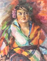 Acrylic on Canvas Portrait of Woman