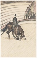 French Lithograph on Paper Signed "T-Lautrec"
