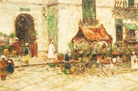 Oil Canvas Orientalist Marketplace Signed Deacon