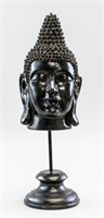 Chinese Buddha Head with Wood Stand