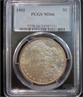 1902 SILVER MORGAN DOLLAR PCGS MS66