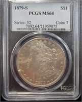 1879-S MORGAN DOLLAR PCGS MS64