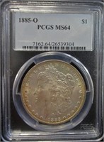 1885-O SILVER MORGAN DOLLAR PCGS MS64