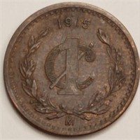 1915 MEXICO UN CENTAVO - Rare Zapata Issue! BU