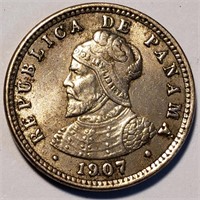 1907 Panama 1/2 Centesimo - High Grade