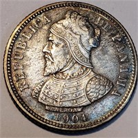 1904 Panama 10 Centesimos - AU/BU Silver Stunner!