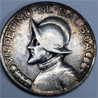 1932 Panama 1/10 Balboa - Rarer! 150k Struck!