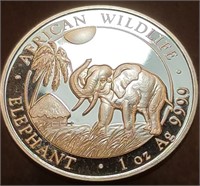 2017 SOMALIA - 1 OZT .9999 Silver - BU Elephant