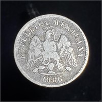 1886 Mexico 10 Centavos - Low Mintage Silver!