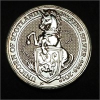 2018 ENGLAND - Queen's Beasts 2 OZT .9999 Unicorn