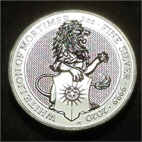 2020 ENGLAND: Queen's Beasts 2 OZ .9999 White Lion