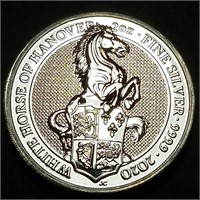 2020 ENGLAND Queen's Beasts 2 OZ .9999 White Horse