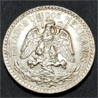 1943 MEXICO 50 CENTAVOS - 72% Silver BU Blazer!