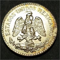 1935 MEXICO 50 CENTAVOS - 42% Silver Rim Toned BU